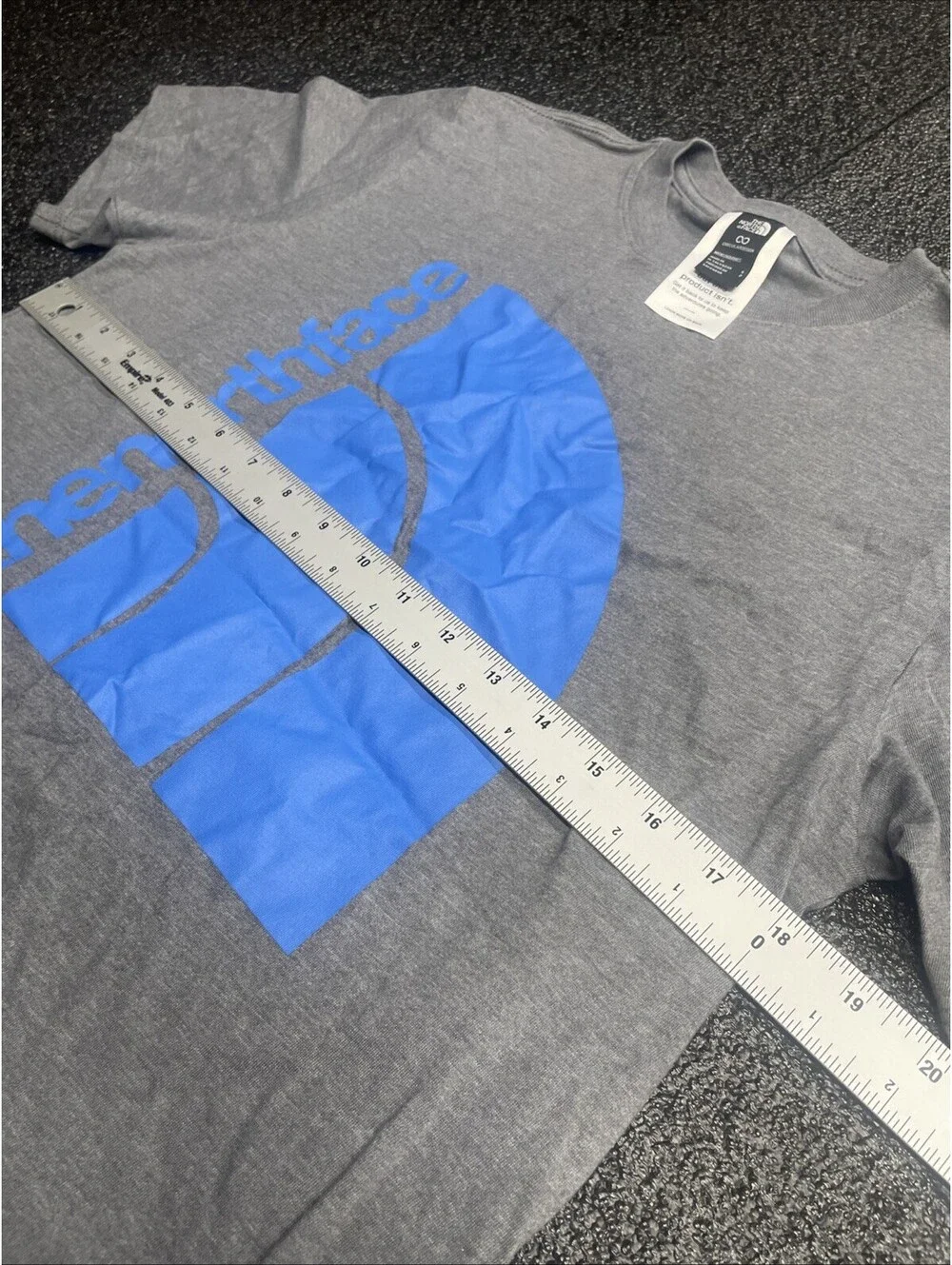 The North Face Logo T-Shirt Men's Small Jumbo Half Dome Tee Gray & Blue New